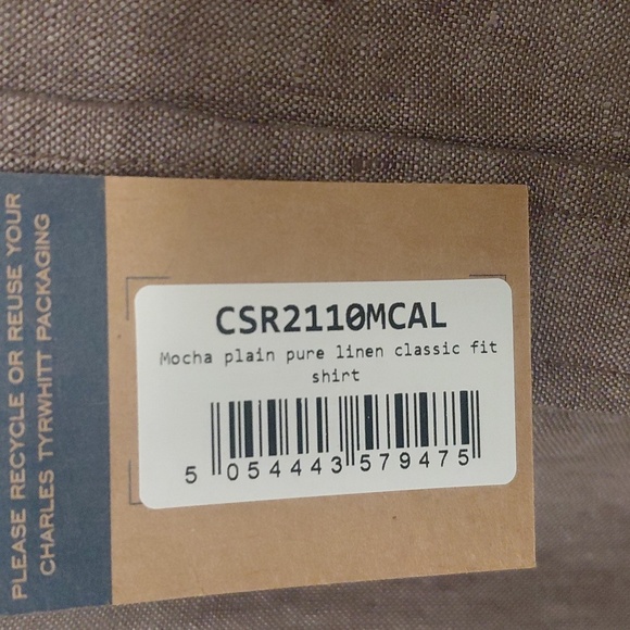 Charles Tyrwhitt Linen Shirt . Color Is Mocha . Size  Large - Picture 4 of 5